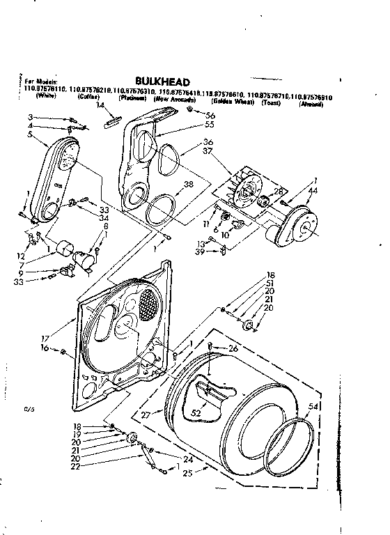 Sears 11087576810 bulkhead parts diagram