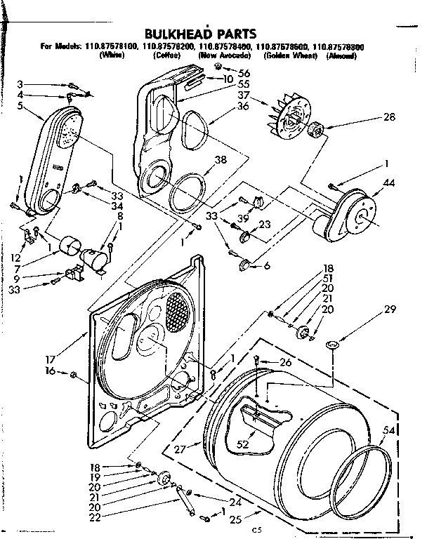 Sears 11087578800 bulkhead parts diagram