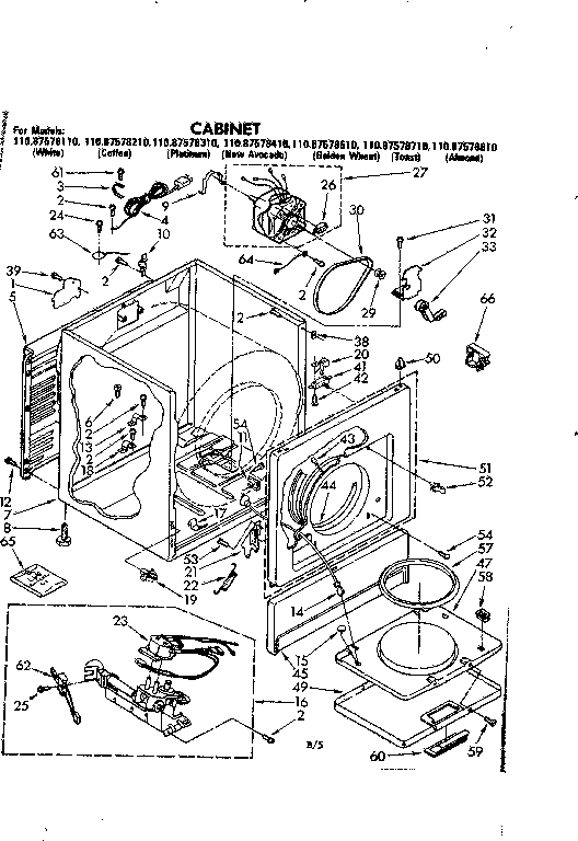 Sears 11087578810 cabinet parts diagram