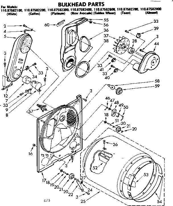 Kenmore 11087582200 bulkhead parts diagram