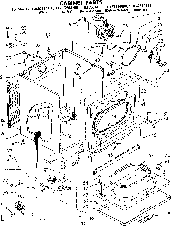 Sears 11087584400 cabinet parts diagram