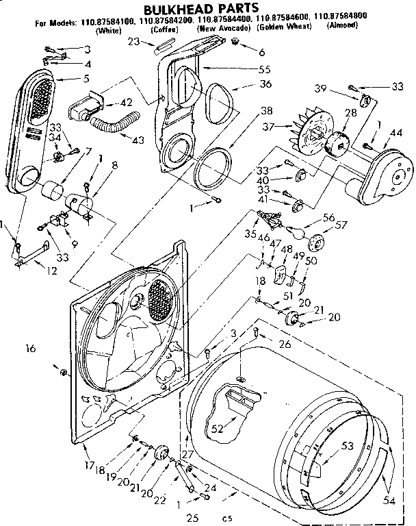 Sears 11087584400 bulkhead parts diagram