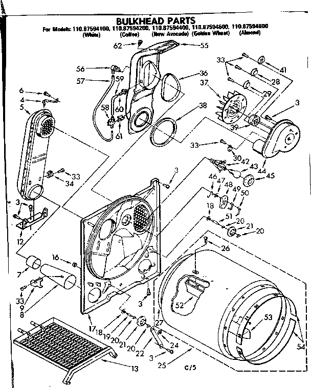 Sears 11087594400 bulkhead parts diagram