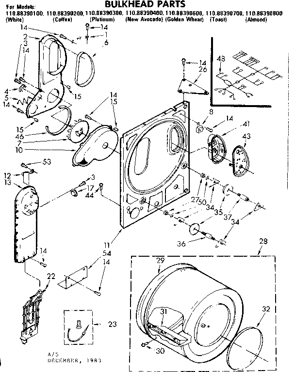 Kenmore 11088390600 bulkhead parts diagram