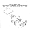 Kenmore 11088416100 top and control parts diagram