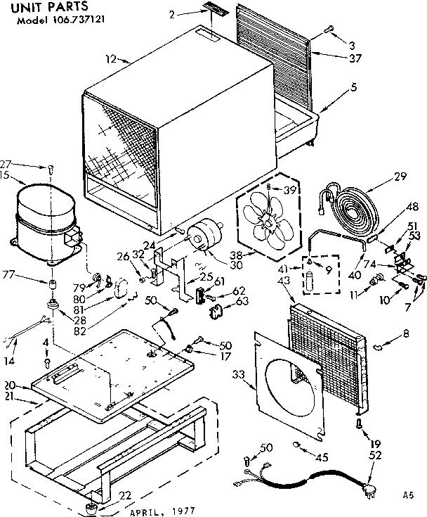 Kenmore 106737121 unit parts diagram