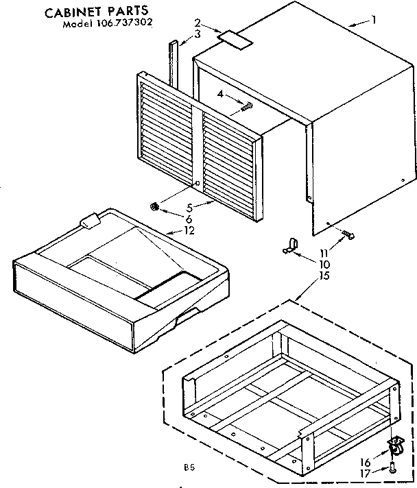 Kenmore 106737302 cabinet parts diagram