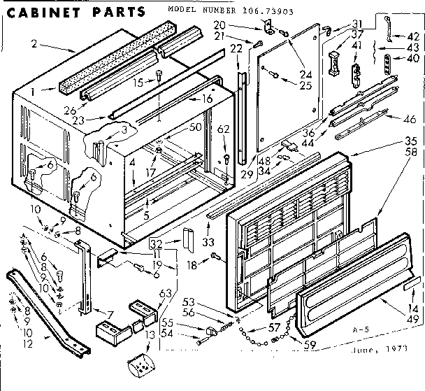 Kenmore 10673903 cabinet parts diagram