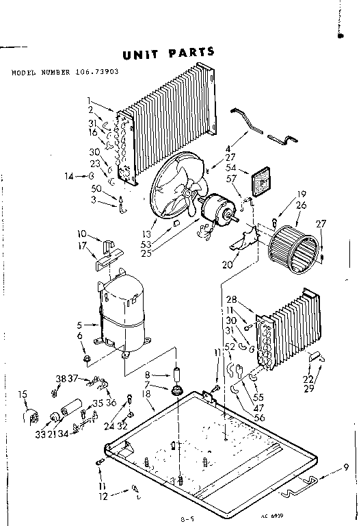 Kenmore 10673903 unit parts diagram