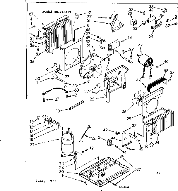 Kenmore 106740412 unit parts diagram