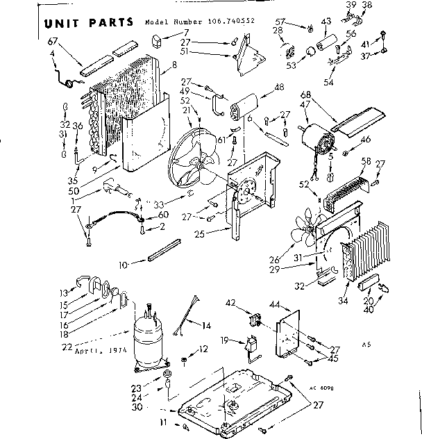 Kenmore 106740552 unit parts diagram