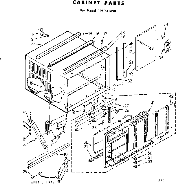 Kenmore 106741390 cabinet parts diagram