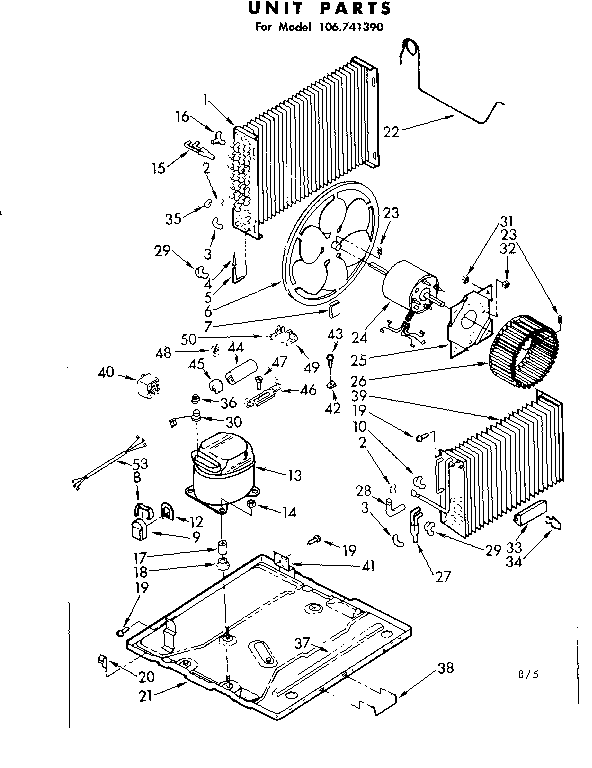 Kenmore 106741390 unit parts diagram