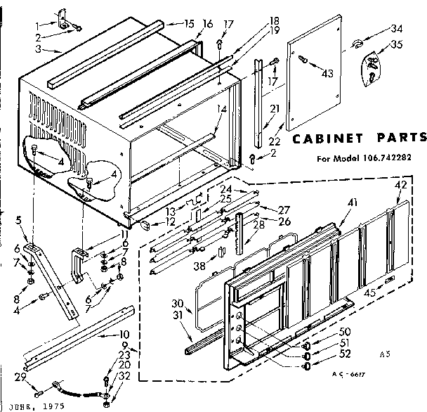 Kenmore 106742282 cabinet parts diagram