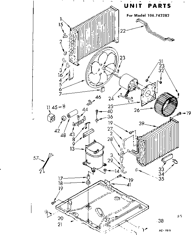 Kenmore 106742282 unit parts diagram
