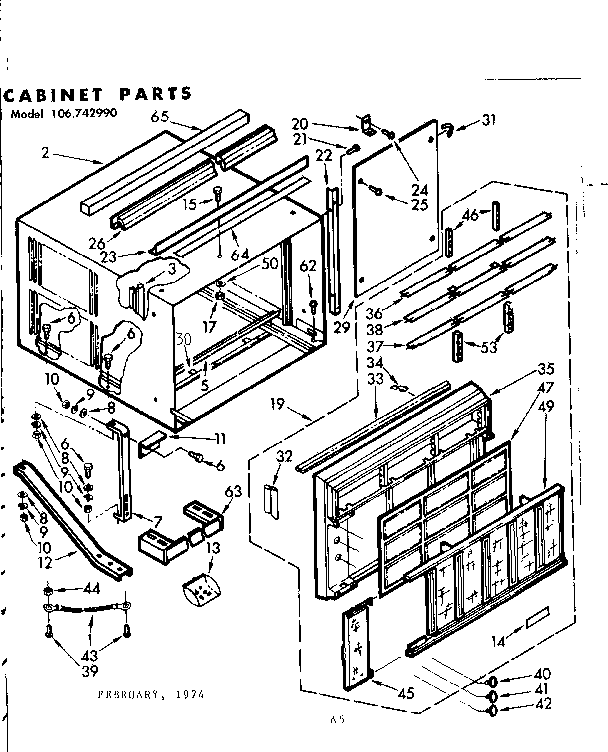 Kenmore 106742990 cabinet parts diagram