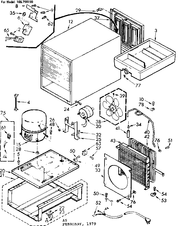 Kenmore 106759150 unit parts diagram