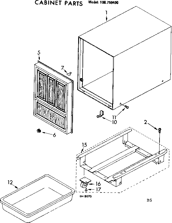 Kenmore 106759400 cabinet parts diagram