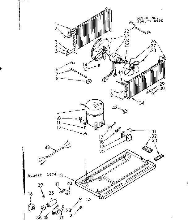 Kenmore 1067750690 unit parts diagram