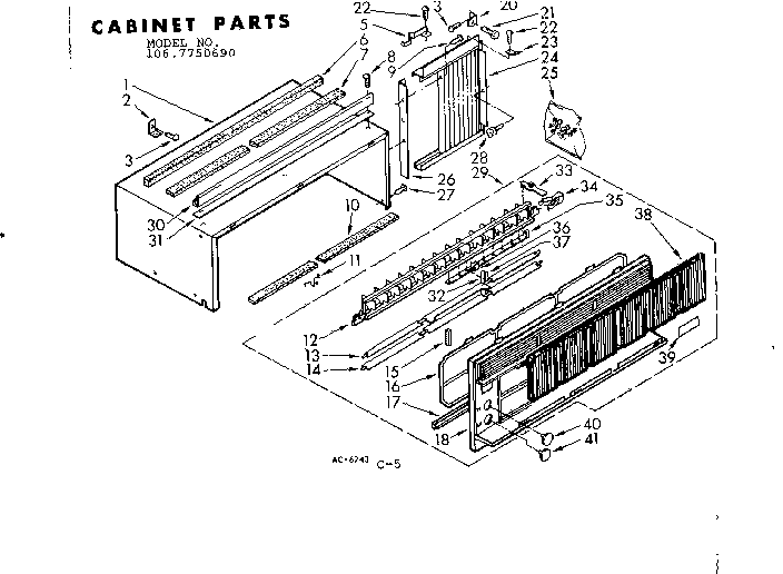 Kenmore 1067750690 cabinet parts diagram
