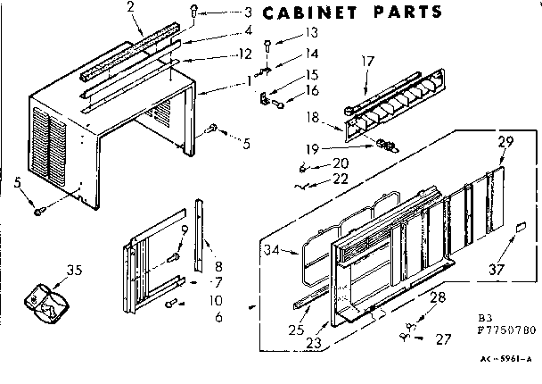 Kenmore 1067750780 cabinet parts diagram