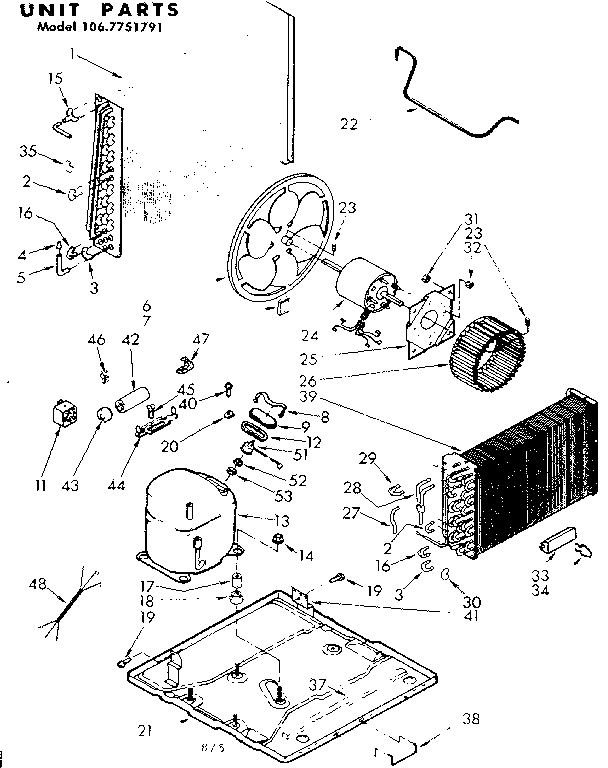 Kenmore 1067751791 unit parts diagram