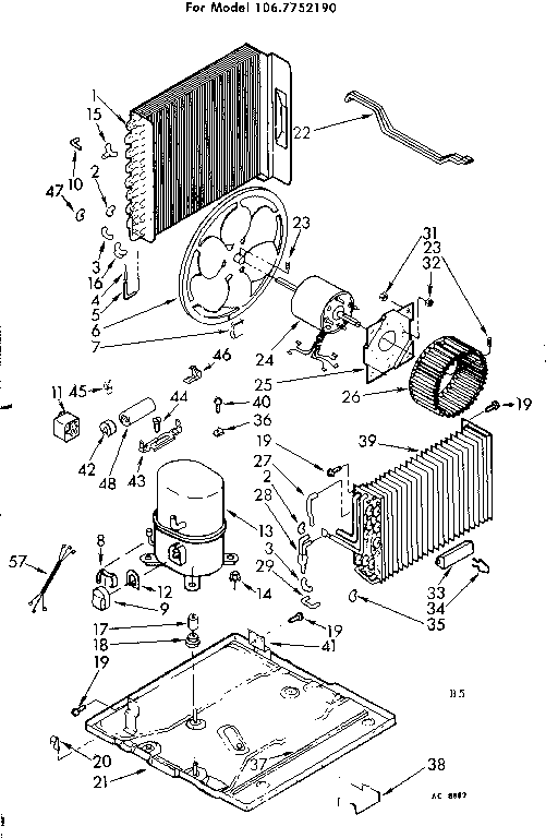 Kenmore 1067752190 unit parts diagram