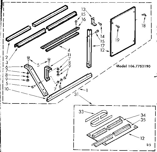Kenmore 1067752190 accessory kit parts diagram