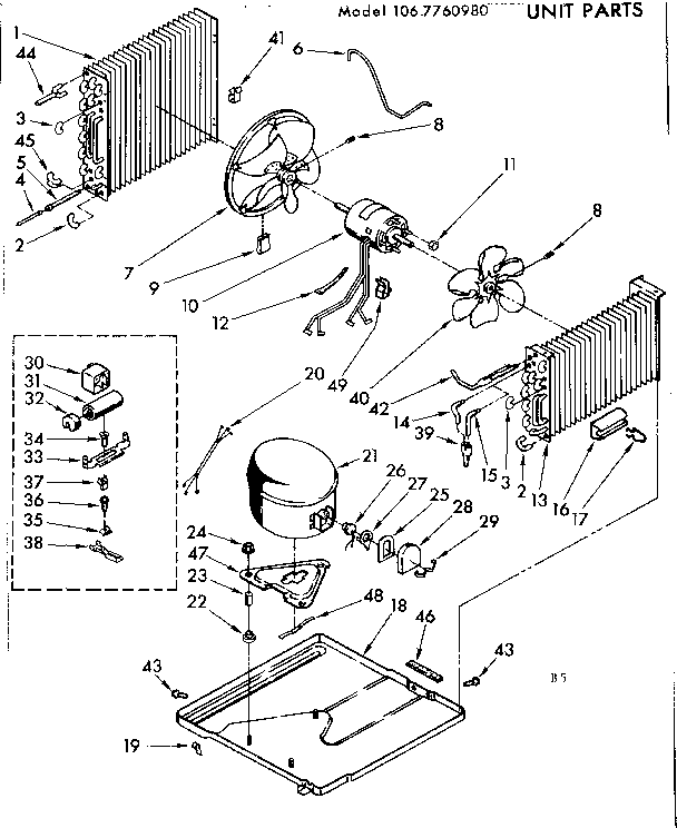 Kenmore 1067760980 unit parts diagram