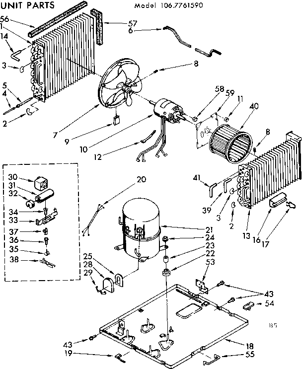 Kenmore 1067761590 unit parts diagram