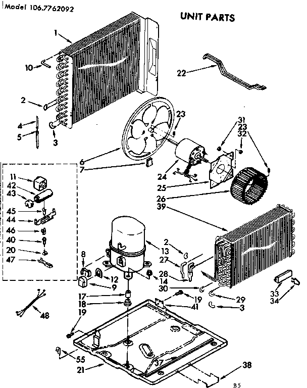 Kenmore 1067762092 unit parts diagram