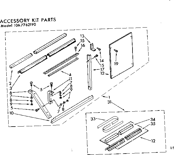 Kenmore 1067762190 accessory kit parts diagram