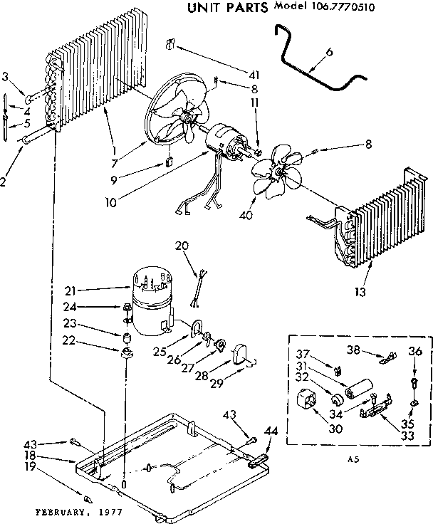 Kenmore 1067770510 unit parts diagram