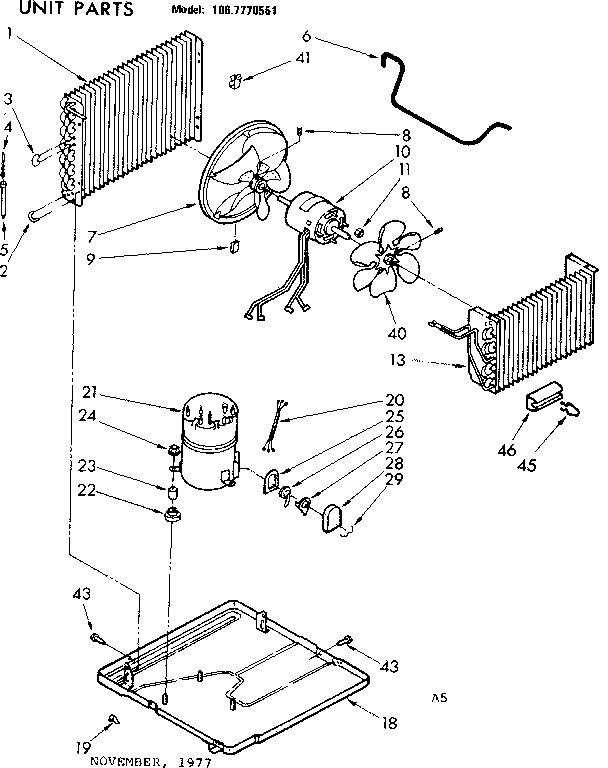 Kenmore 1067770551 unit parts diagram