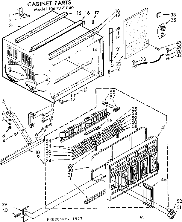 Kenmore 1067771840 cabinet parts diagram
