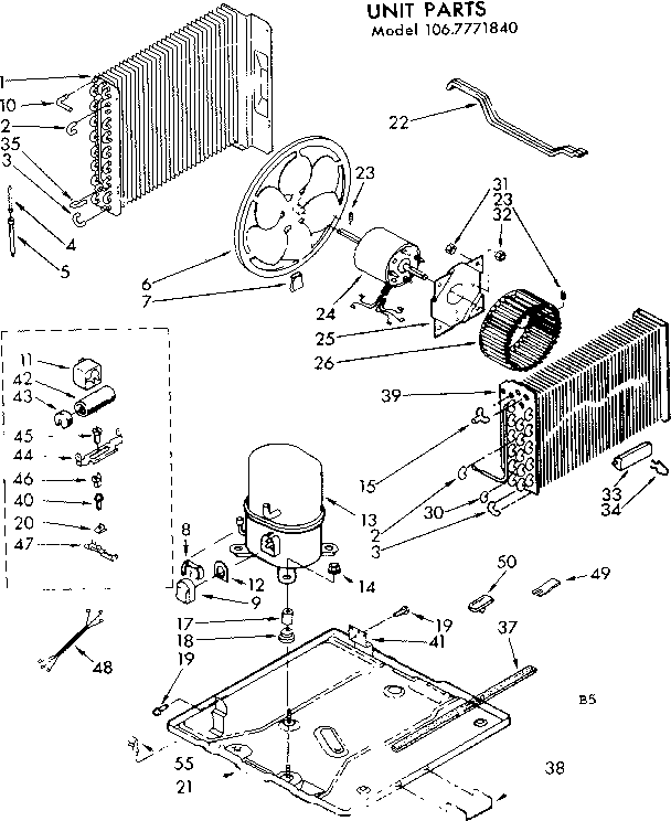 Kenmore 1067771840 unit parts diagram