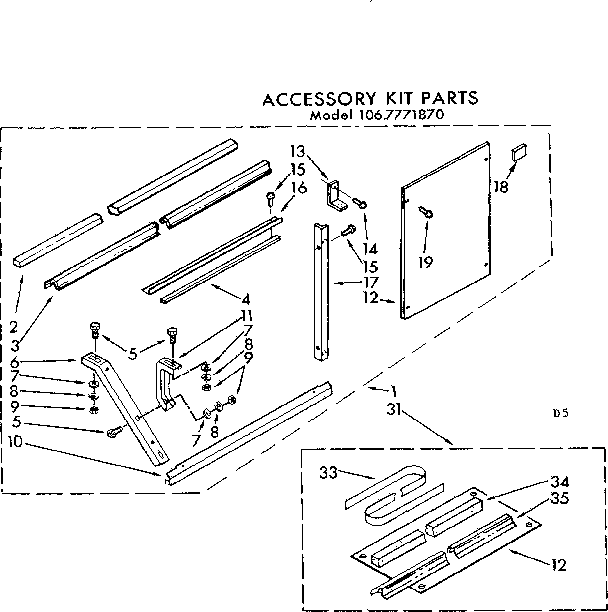 Kenmore 1067771870 accessory kit parts diagram