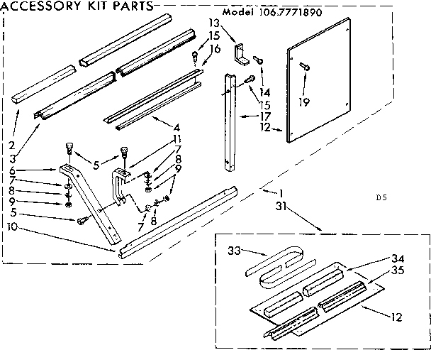 Kenmore 1067771890 accessory kit parts diagram