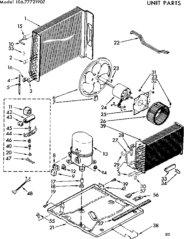Kenmore 1067772190Z unit parts diagram