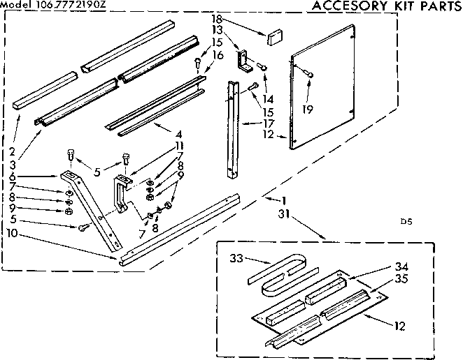 Kenmore 1067772190Z accessory kit parts diagram