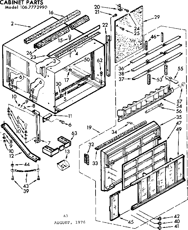 Kenmore 1067772990 cabinet parts diagram