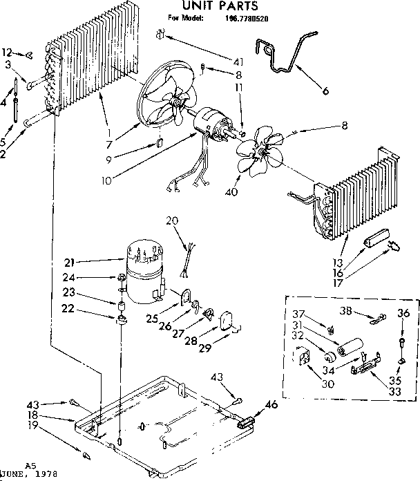 Kenmore 1067780520 unit parts diagram