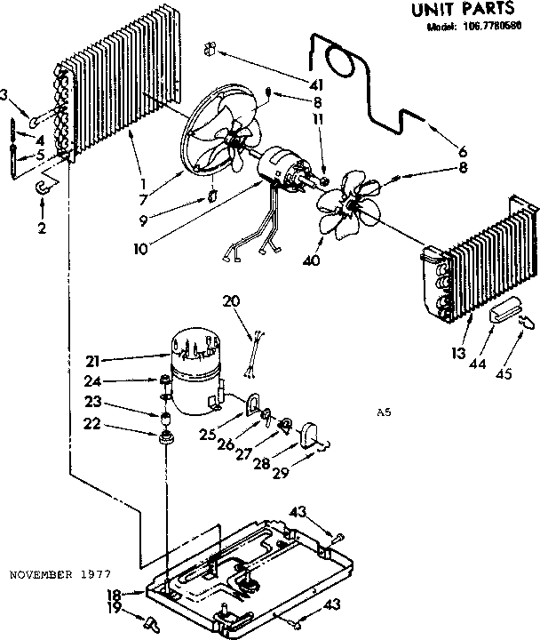 Kenmore 1067780580 unit parts diagram