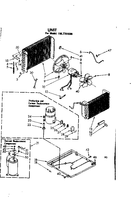 Kenmore 1067781080 unit parts diagram