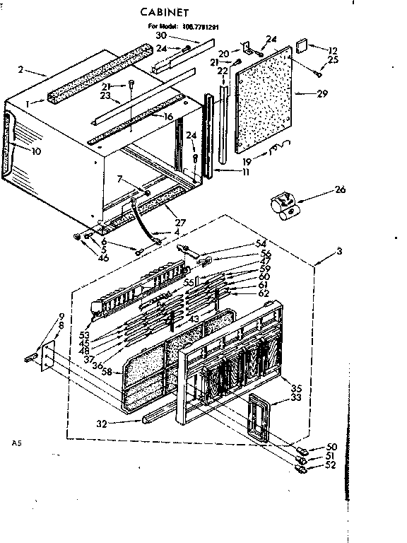 Kenmore 1067781291 cabinet parts diagram