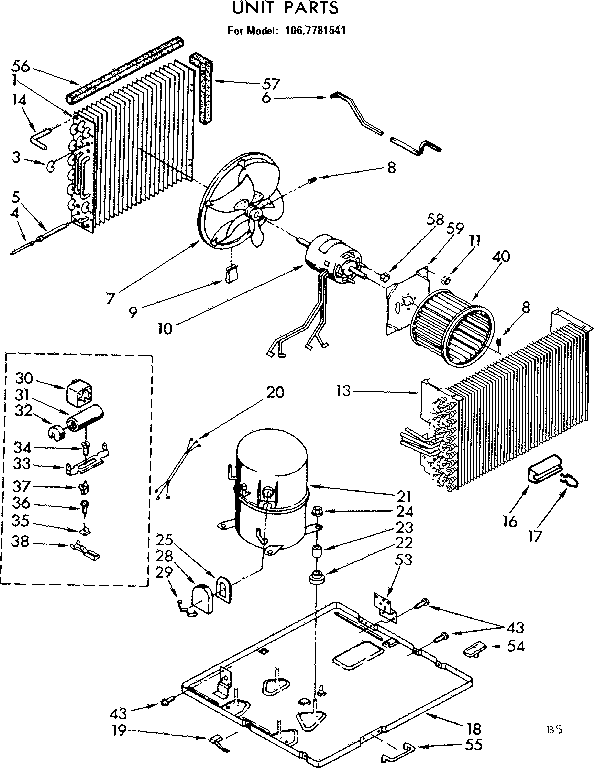 Kenmore 1067781541 unit parts diagram