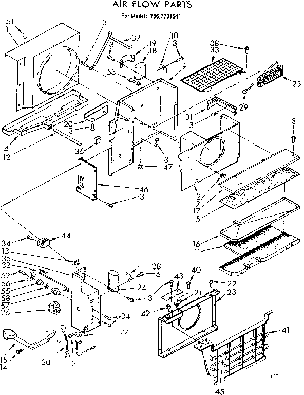 Kenmore 1067781541 air flow parts diagram