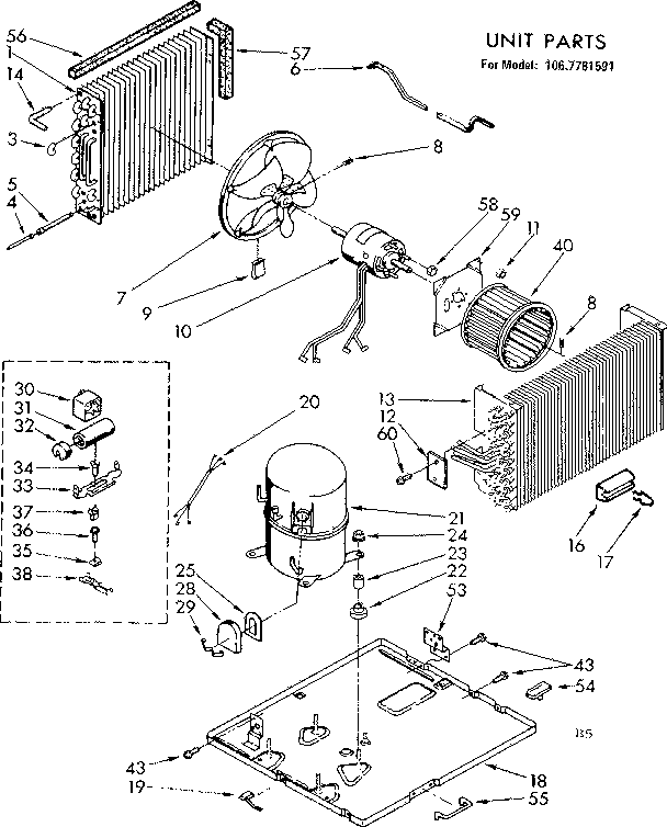 Kenmore 1067781591 unit parts diagram