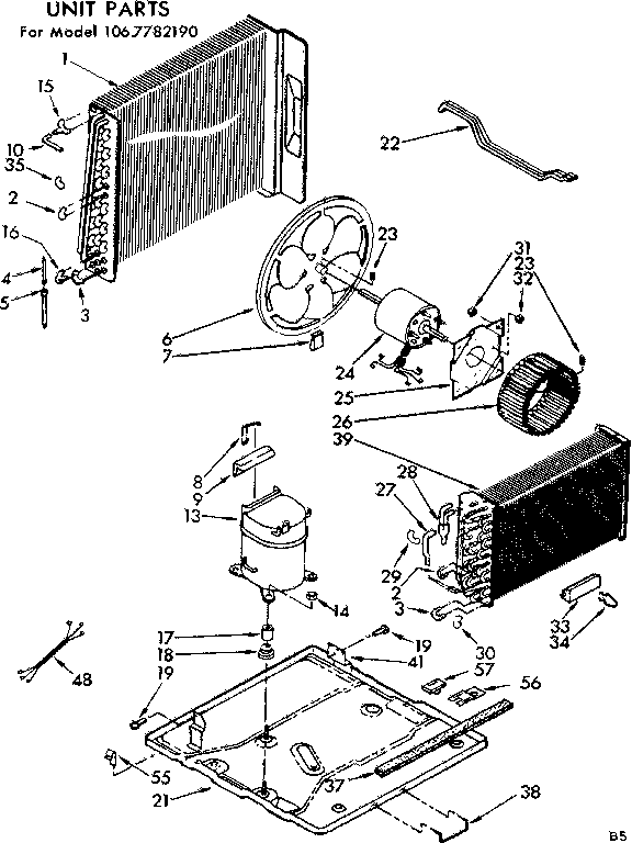 Kenmore 1067782190 unit parts diagram