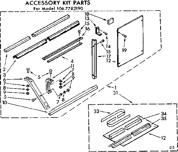Kenmore 1067782190 accessory kit parts diagram